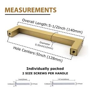 25 pack 5 inch Gold Cabinet Pulls